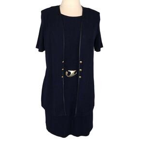 L.L. Martin Career Maternity Sheath Dress Knee Length Lagenlook Stretch Sz 18